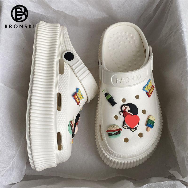 BRONSKI Women Sandals Cartoon Slippers White Sandals For Women Chunky ...