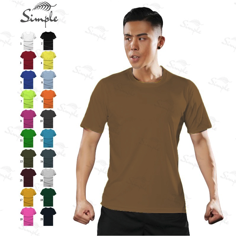 SIMPLE ACTIVE drifit t-shirt Unisex CHOCO BROWN color round neck T ...