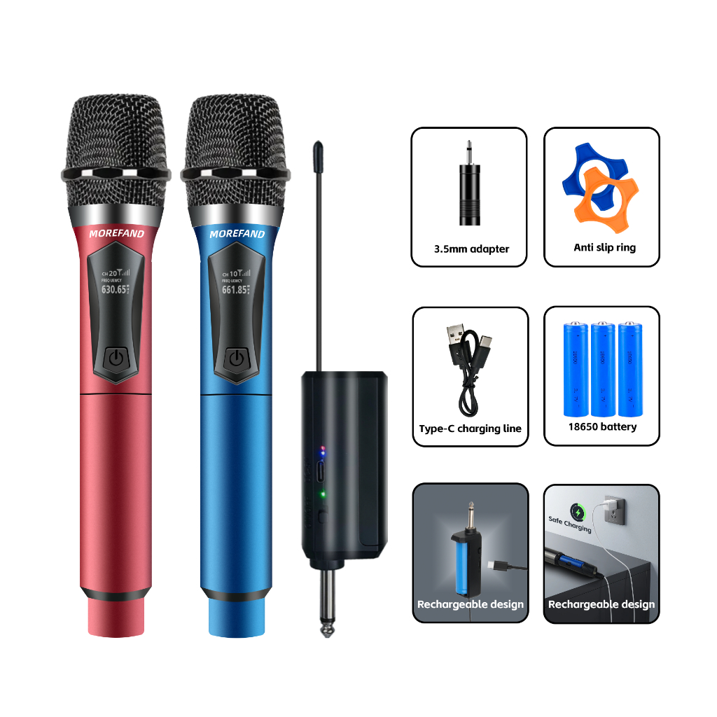 Wireless Microphone 108V1-S/108V2-S UHF charging microphone 1280mA ...