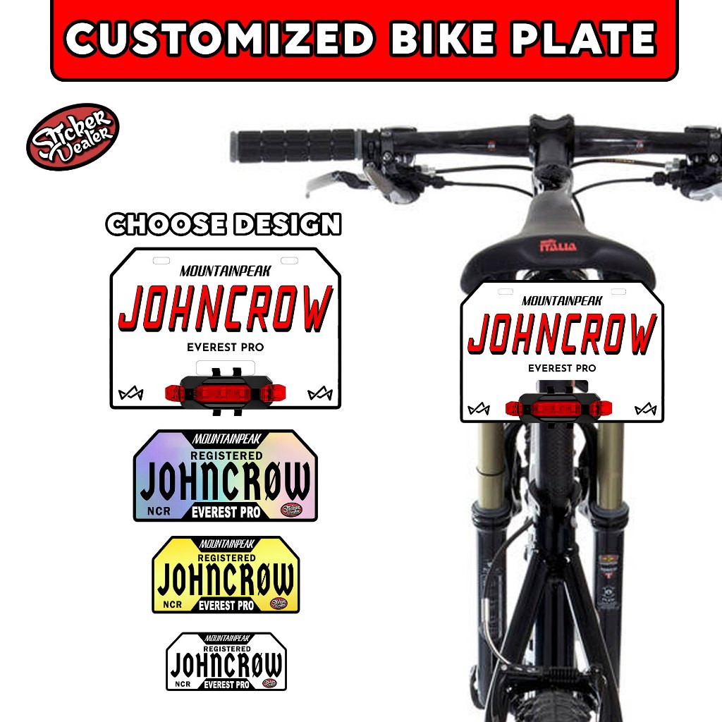 Acrylic Bike Plate Customized Reflectorized Plaka Durable with Multiple ...