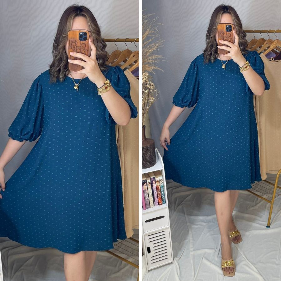 PLUS SIZE CHUBBY Women Dress Puff Sleeves Flowy Summer XL 2XL 3XL in Plain ELLA Shopee Philippines