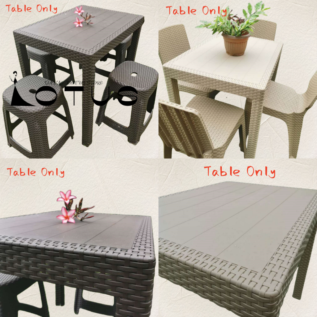 Outdoor or indoor rattan dining table square and rectangular design ...