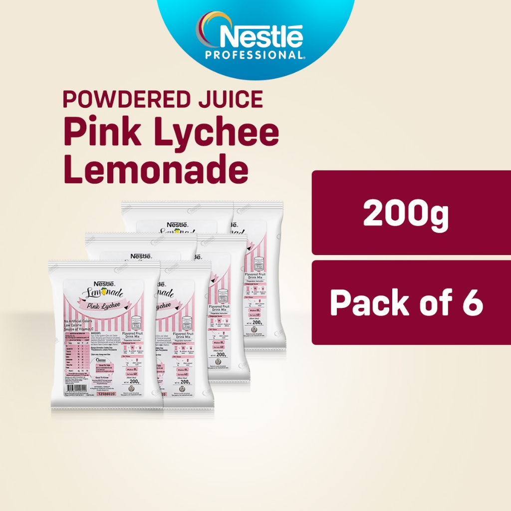 Nestle Pink Lychee Lemonade 200g - Pack of 6 | Shopee Philippines