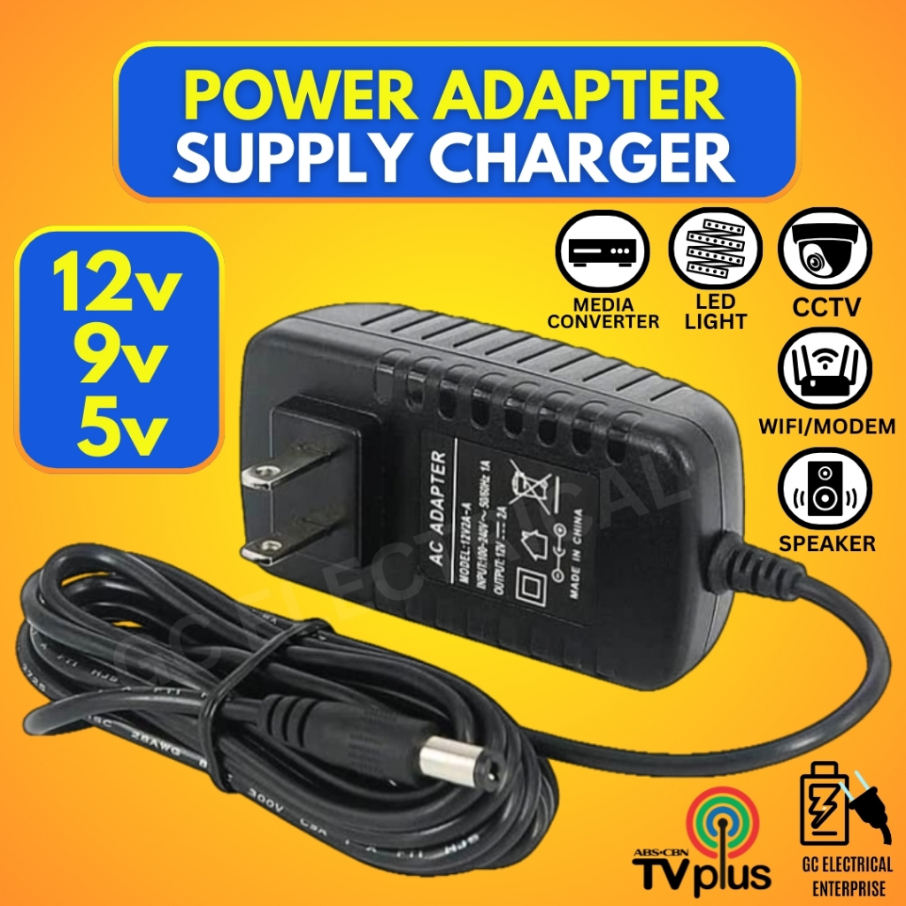 12V 2A Power Supply Adaptor AC 220V to DC 12V adapter For CCTV Security ...