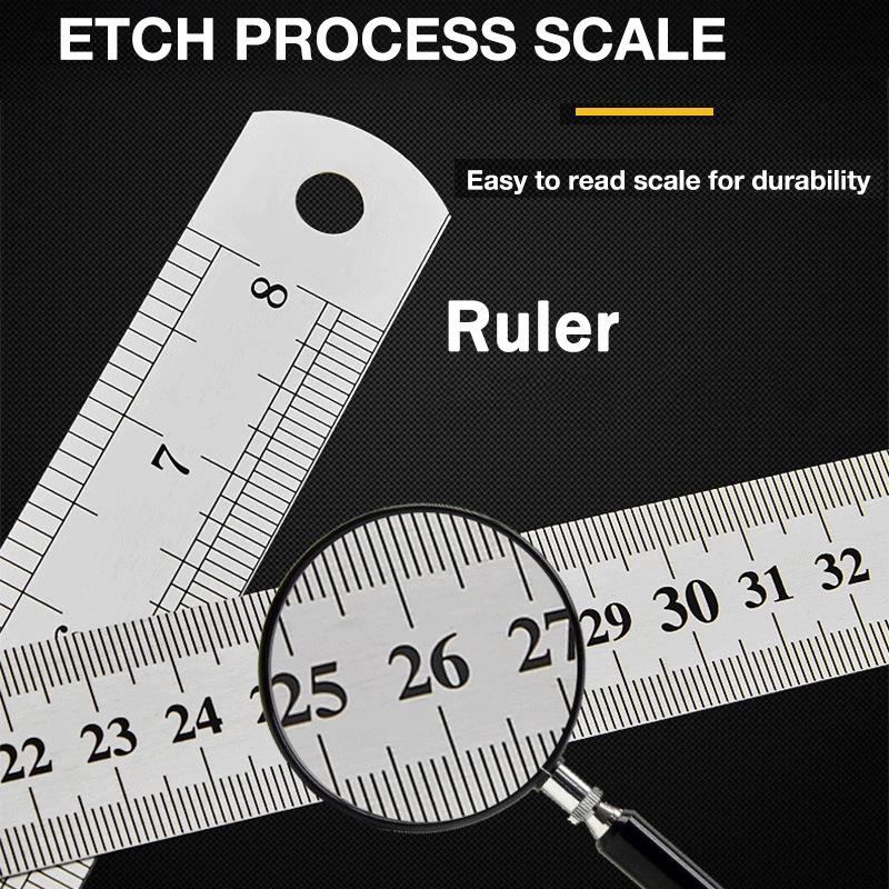 Oumi Stainless Steel Measuring Double-sided Scale Ruler 15cm/20cm/30cm ...