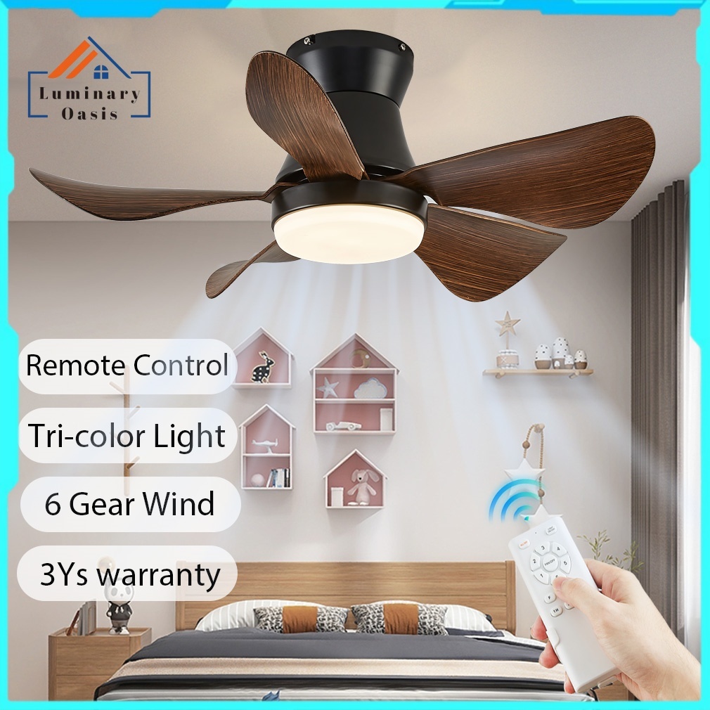 Ceiling fan with light and remote 29Inch Industrial Fan Nordic Ceiling ...