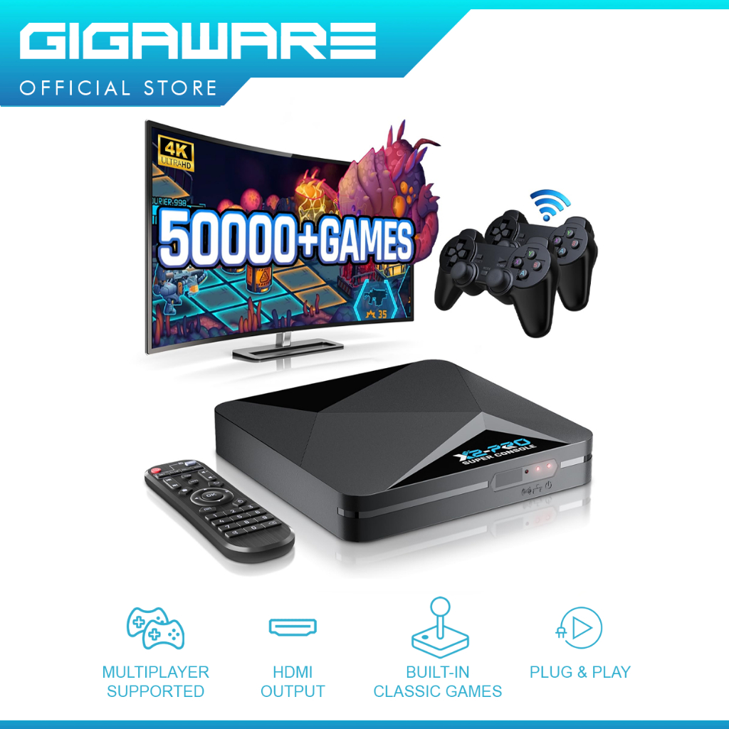 Gigaware X2 Pro Super Console Retro Gaming Console with 2 Controllers and  Built-in Games | Shopee Philippines