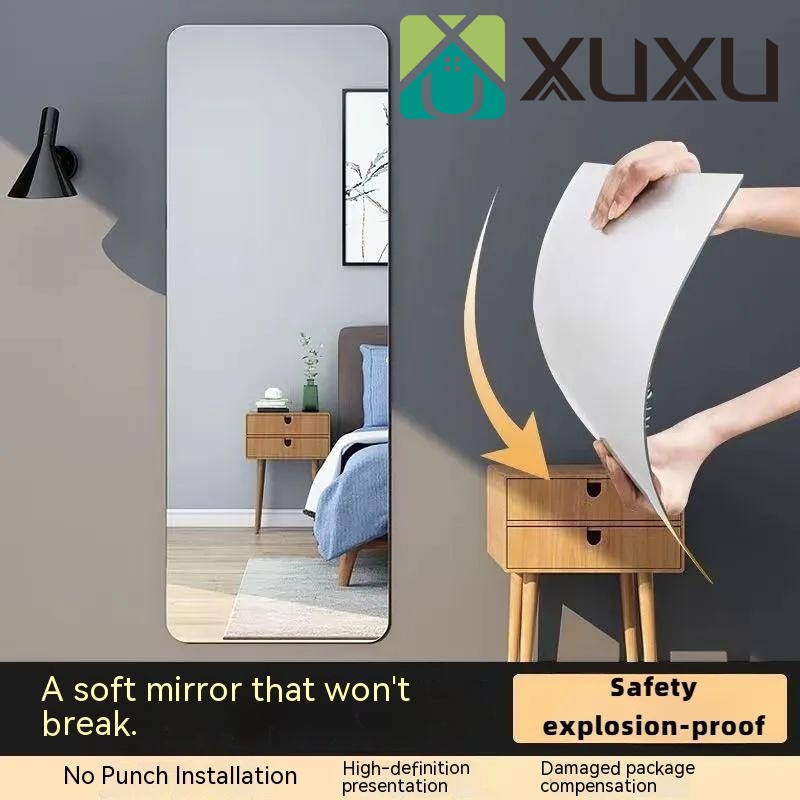 HD Acrylic Mirror Paste Wall Mirror Full Body Mirror Hang Mirror Light