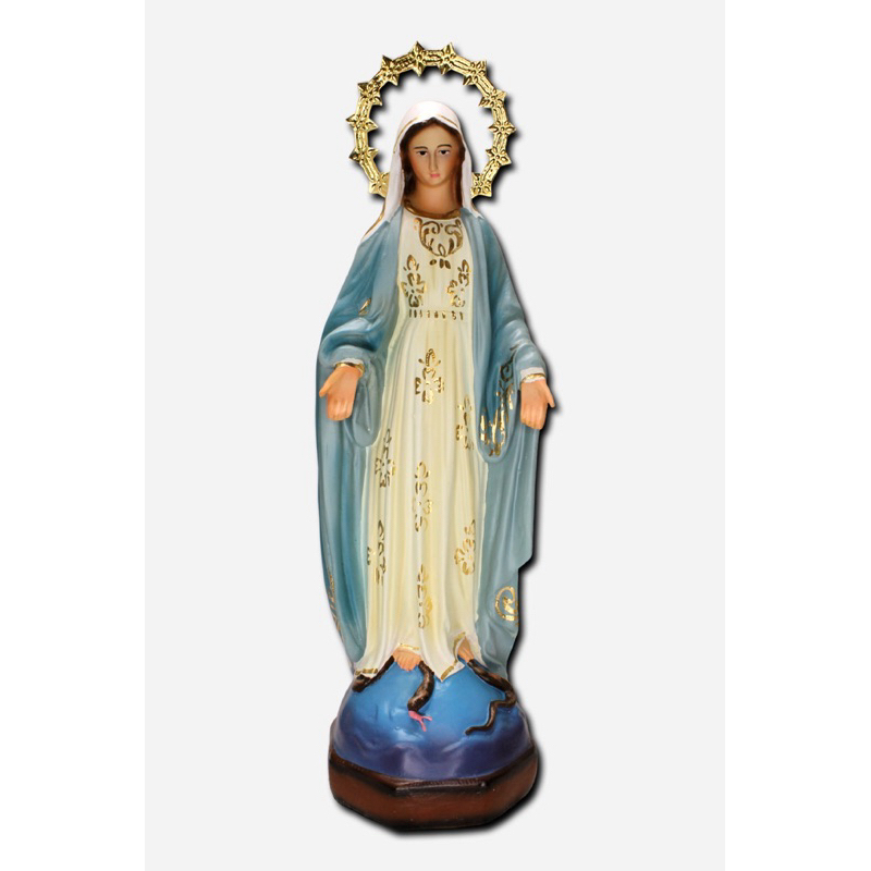 Our Lady of Miraculous Medal - (4 x 4 x 14 inches) - Resin - Actual ...