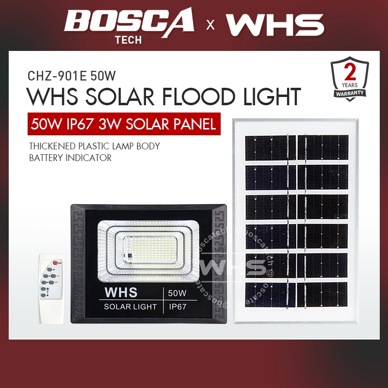 WHS Solar Flood Light CHZ-901E 50W IP67 with remote Battery control ...