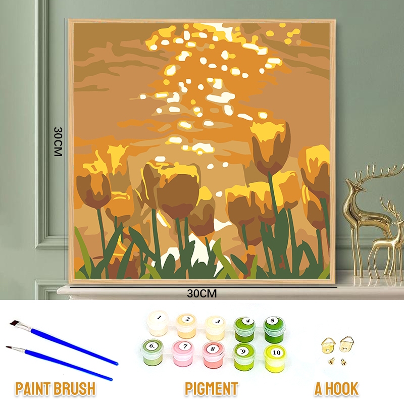 Digital Oil Paint By Numbers 20x 20cm Canvas Frame Number Painting ...
