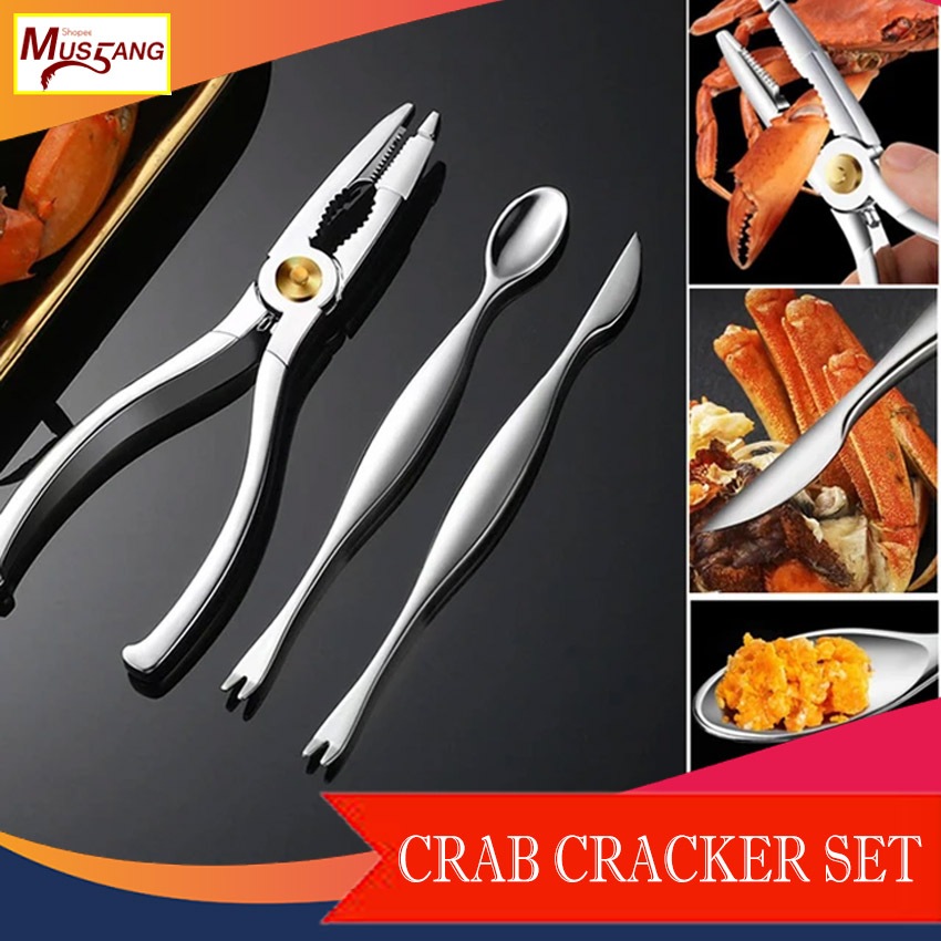 3PCS Seafood Tools Set Crab Lobster Crackers Forks Sets Lobster Opener ...