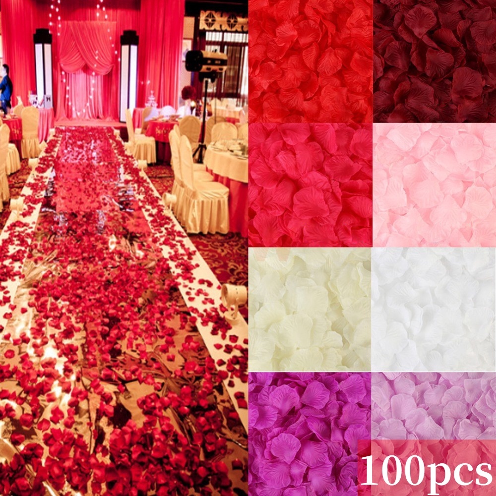 100pcs Artificial Rose Flower Petals High Quality Valentine Romance Day ...