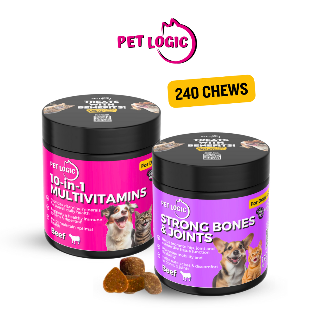 Pet Logic 10 in 1 Multivitamins Strong Bones Joints Dog Cat Treats Pro Immune Jolly Joints. Shopee Philippines