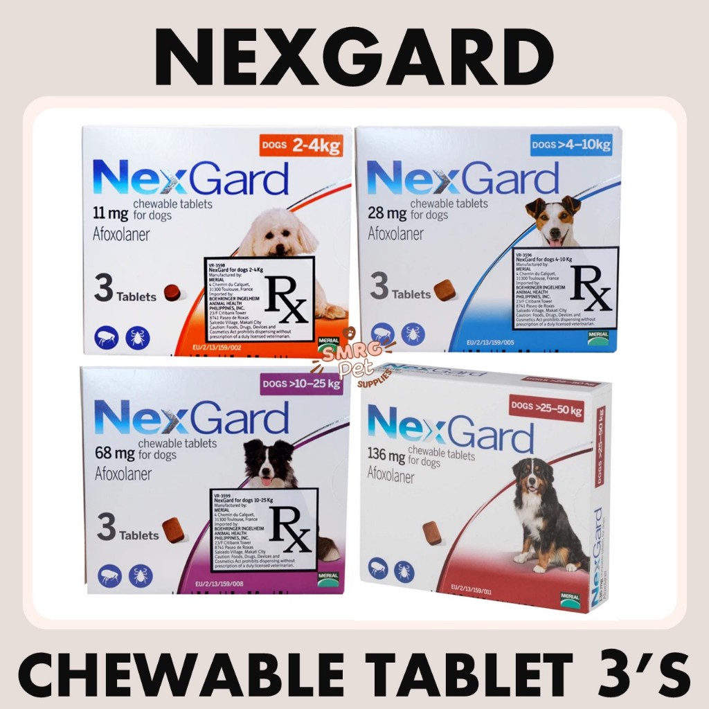 NexGard Chewable Tablet by 3's for Ticks and Fleas Afoxolaner Small ...