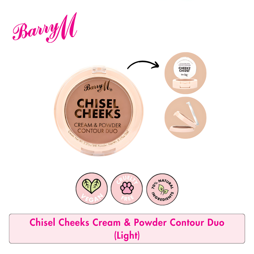 Barry M Chisel Cheeks Cream & Powder Contour Duo - Light | Shopee ...