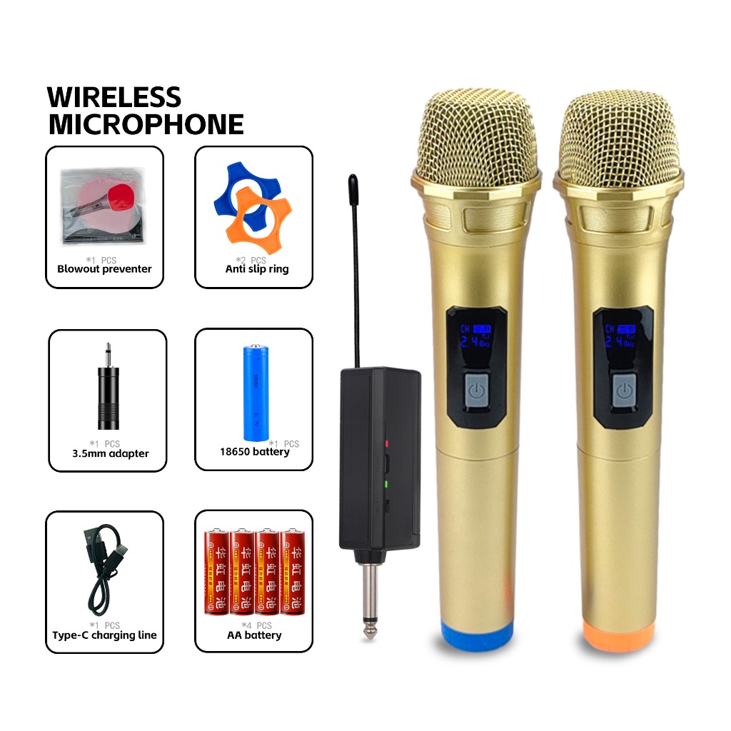 Wireless Microphone 108V1-S/108V2-S UHF charging microphone 1280mA ...