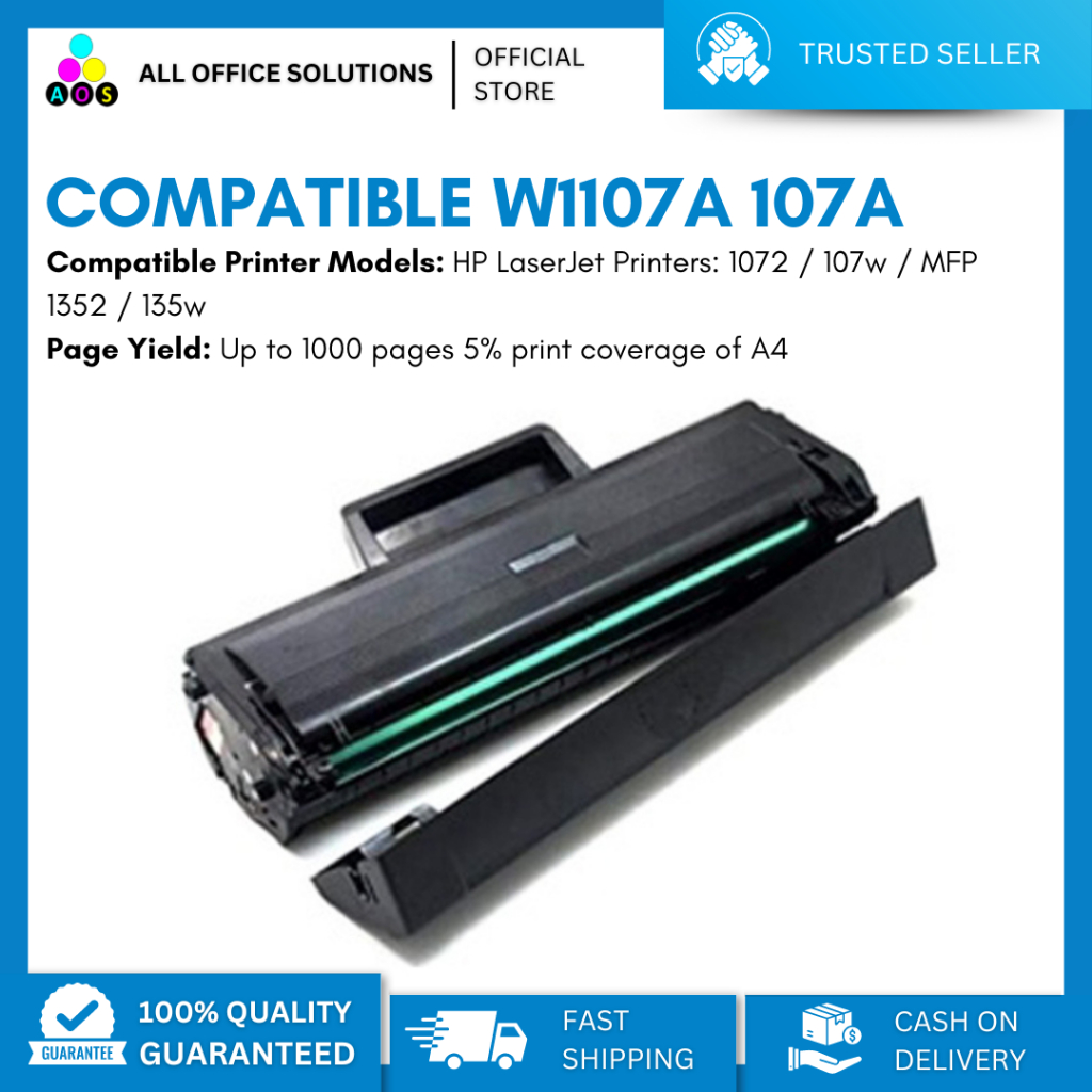 AOS Compatible W1107A 107A for HP 1072/107w/MFP 1352/135w Printers ...
