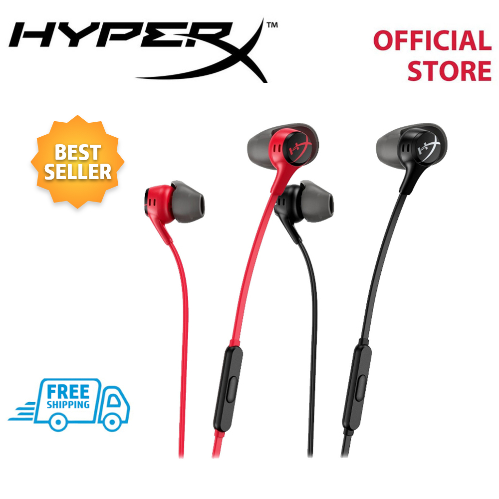 HyperX Cloud Earbuds II Built-in Microphone Low-Profile 90° Plug In-Ear ...
