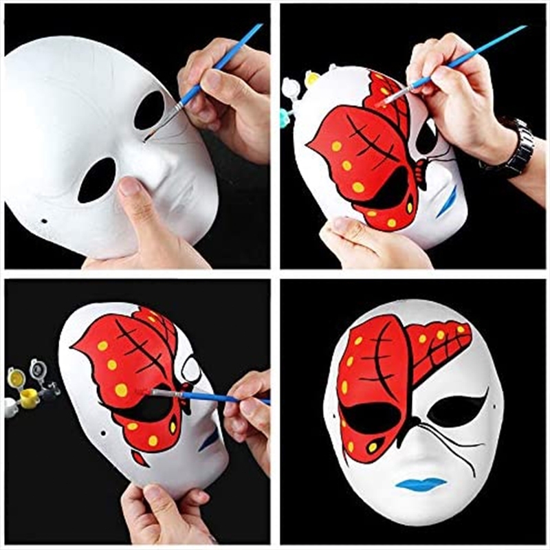 DIY White Plain Paper Full Face Jabbawockeez Mask Halloween Opera ...