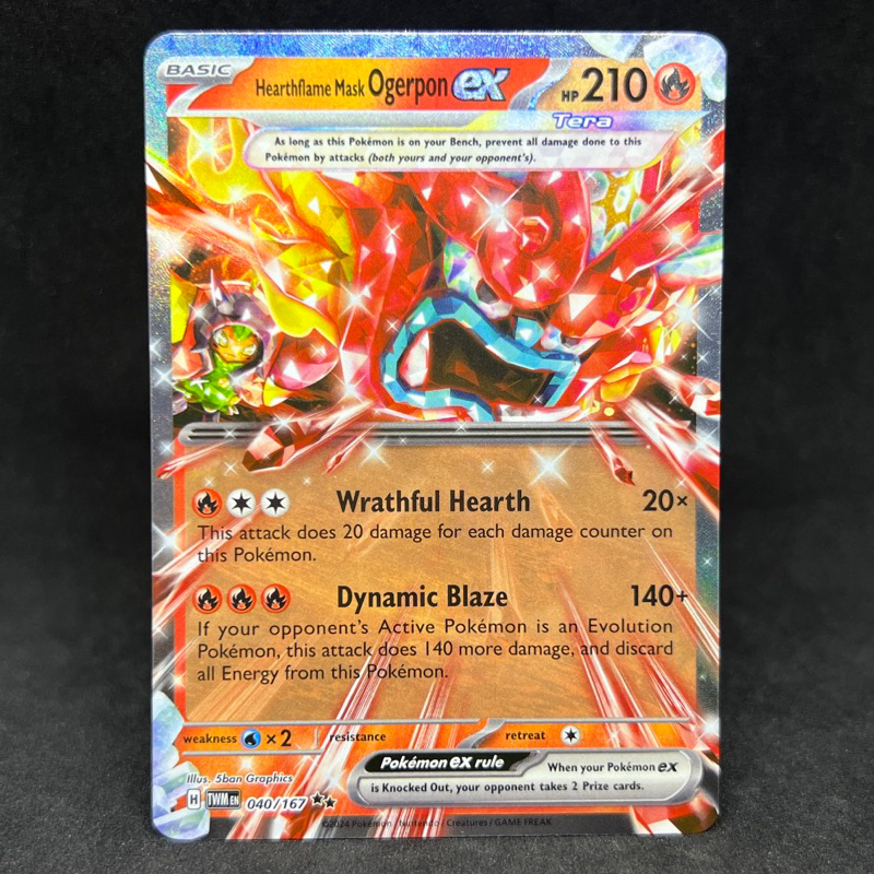 Pokemon TCG Hearthflame Mask Ogerpon ex Double Rare 040/167 2024 ...