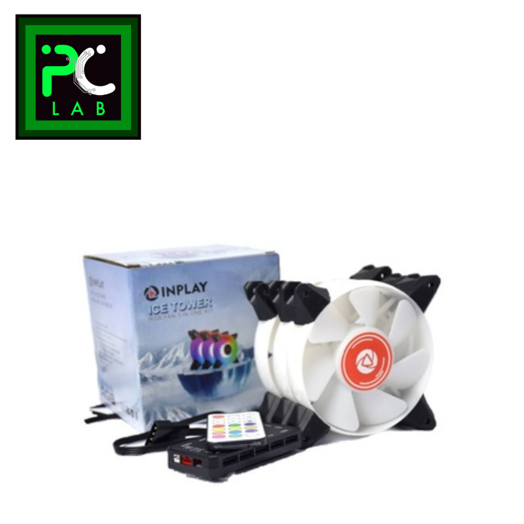 InPlay Ice Tower V2 3-in-1 Fan Kit with ARGB Dual Sync Mode- White ...
