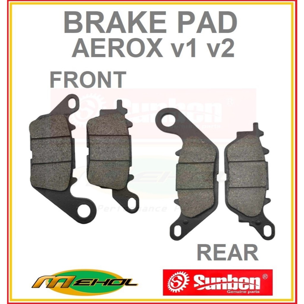 FRONT AND REAR BRAKE PAD SET MEHOL FOR YAMAHA AEROX v1 v2 | Shopee ...