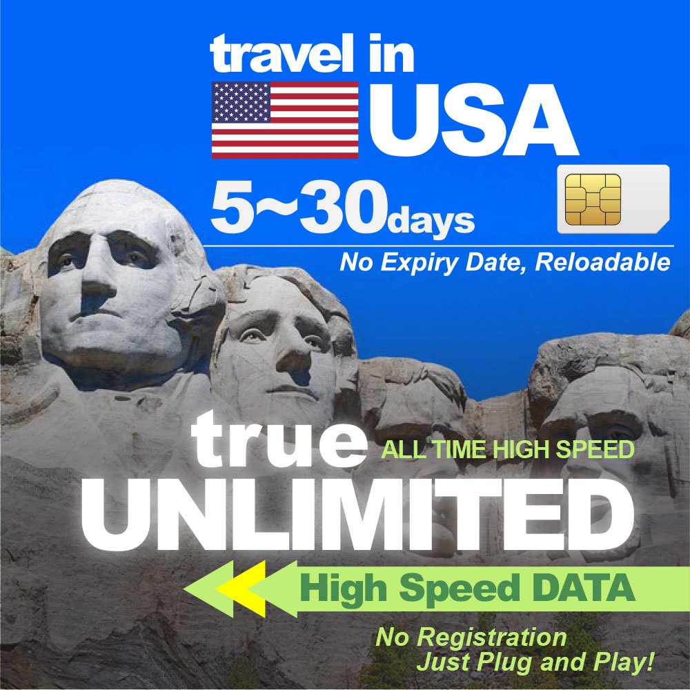 USA Travel Sim Card 5-30 days【UNLIMITED GB HIGH SPEED】iConnect2ph ...