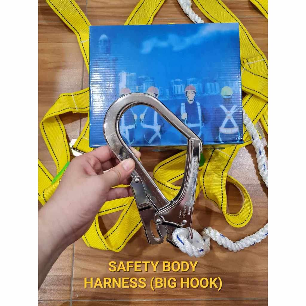 Full Body Harness BIG HOOK Fall Protection Safety Belt Construction ...