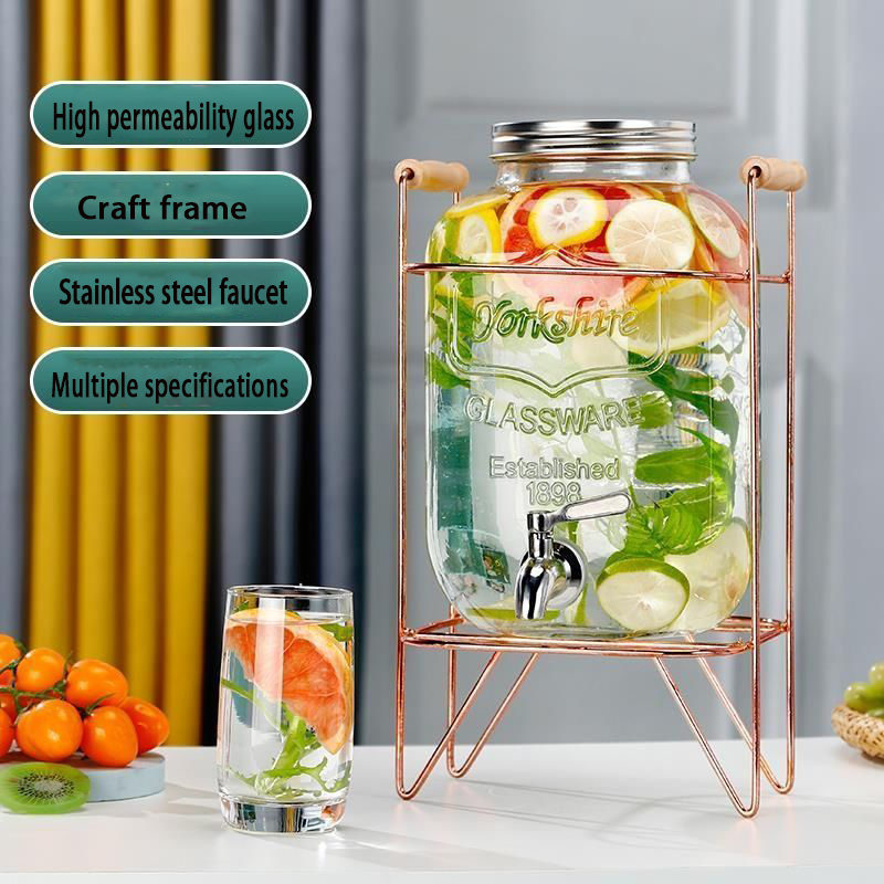 4L 5L 8L 10L Water Pitcher Glass Juice Beverage Glass Jar Dispenser ...