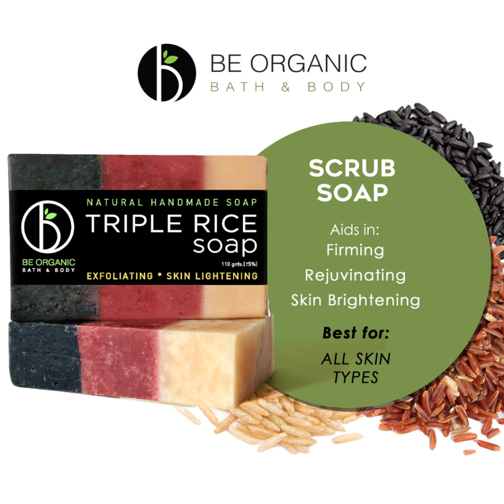 Be Organic Triple Rice Soap 110g For Exfoliating Skin Lightening ...