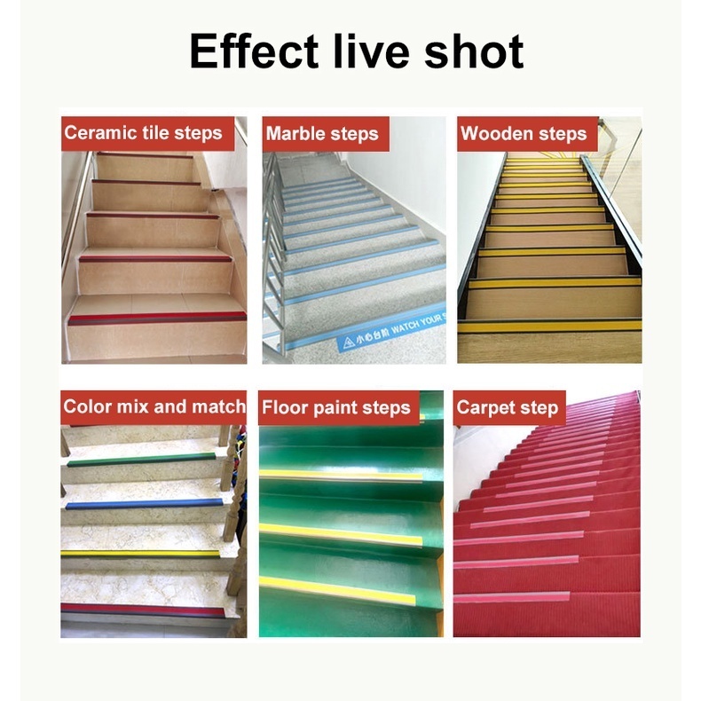 1M Anti Slip Strip For Stair Ladders Safe Stair Nosing PVC 3.2 FT x 2 ...