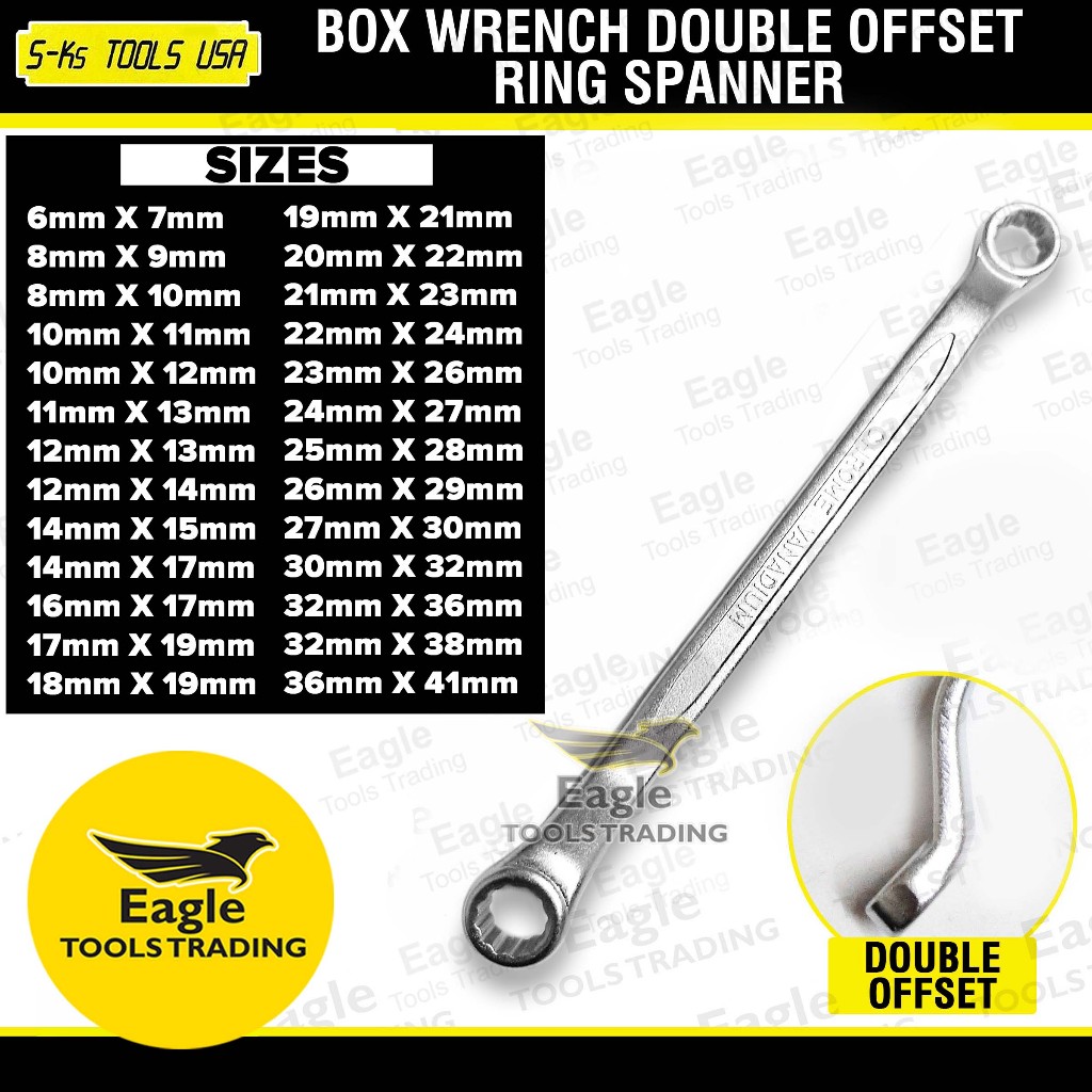 S-Ks Tools USA Box Wrench | Double End Ring | Spanner | Offset Ring ...