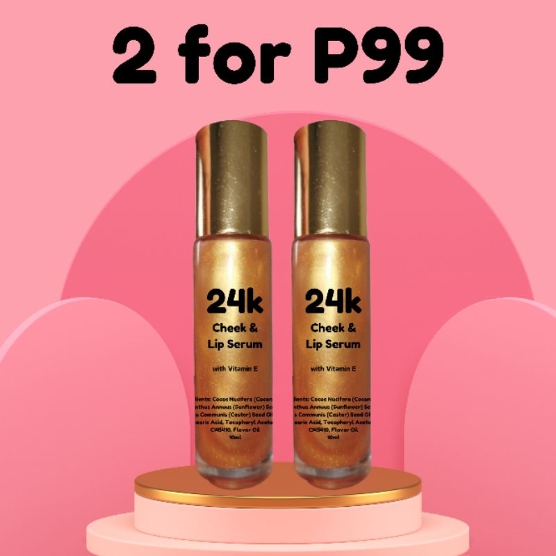 24k Gold Magic Pink Lip Serum Blush Tint Color Changing Serum Lipgloss ...