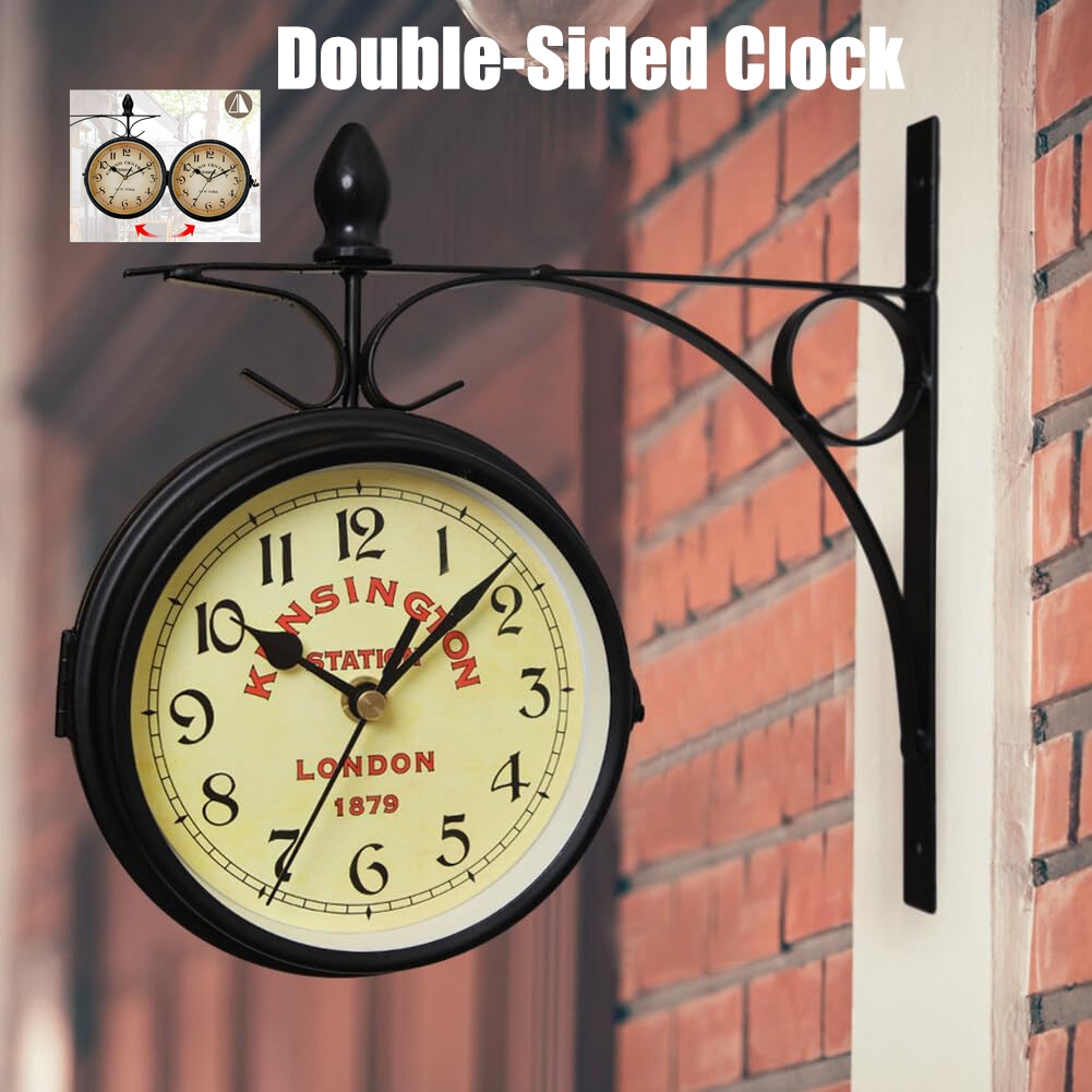 Double Sided Wall Clock Home Decor Vintage aesthetic Retro Outdoor ...