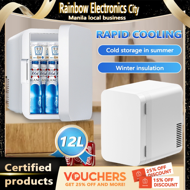 12L Car/Household Mini Fridge Food Beauty Drinks Skin Care Refrigerator ...