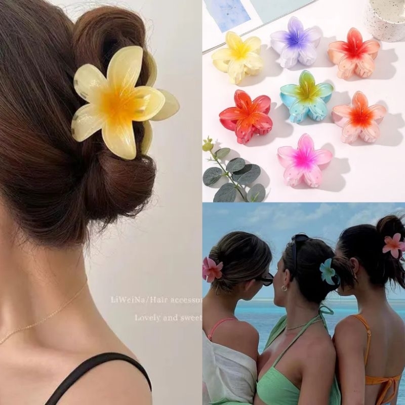 G2 New Cute Lotus Flower Hawaiian Flower Bini Hair Clip Clamps claw