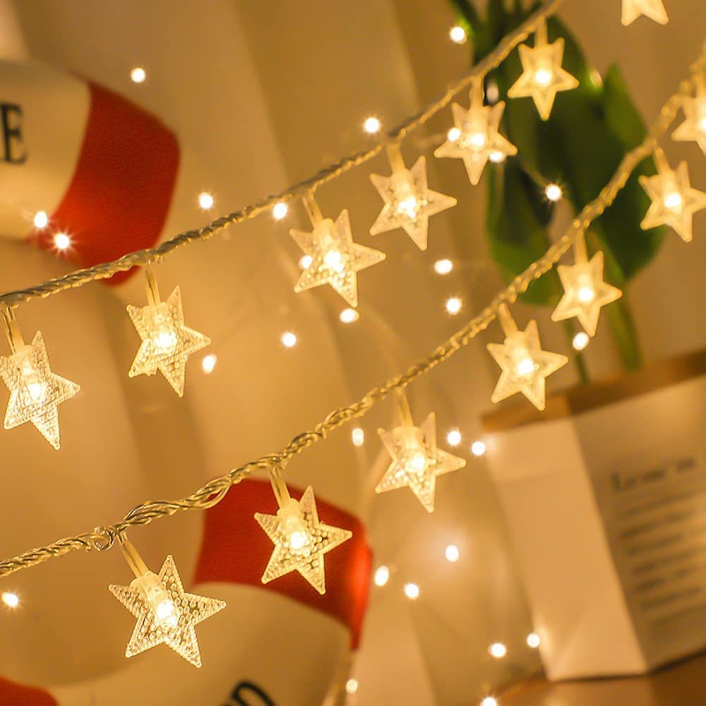 Star String Lights LED Star Fairy Lights Waterproof Christmas Light ...