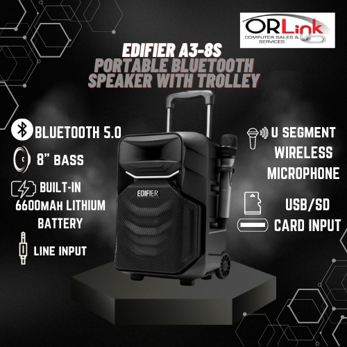 EDIFIER A3-8S PORTABLE BLUETOOTH SPEAKER WITH TROLLEY (1175) | Shopee ...
