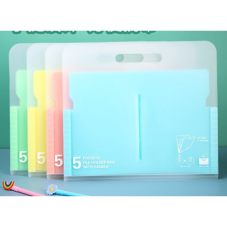 SKT 5-Layer Expanding File Organizer Portable Document A4 Size Letter ...