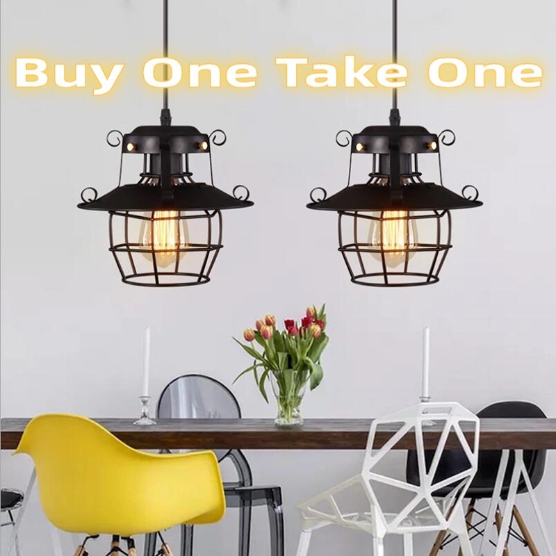 Image showcasing Vintage Loft Pendant Lights Metal Industrial Chandelier Hanging ...