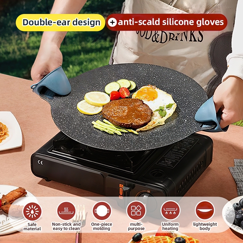 Gold Star Korean Flat Grill Pan Non Stick Samgyupsal Grill Pan Set ...