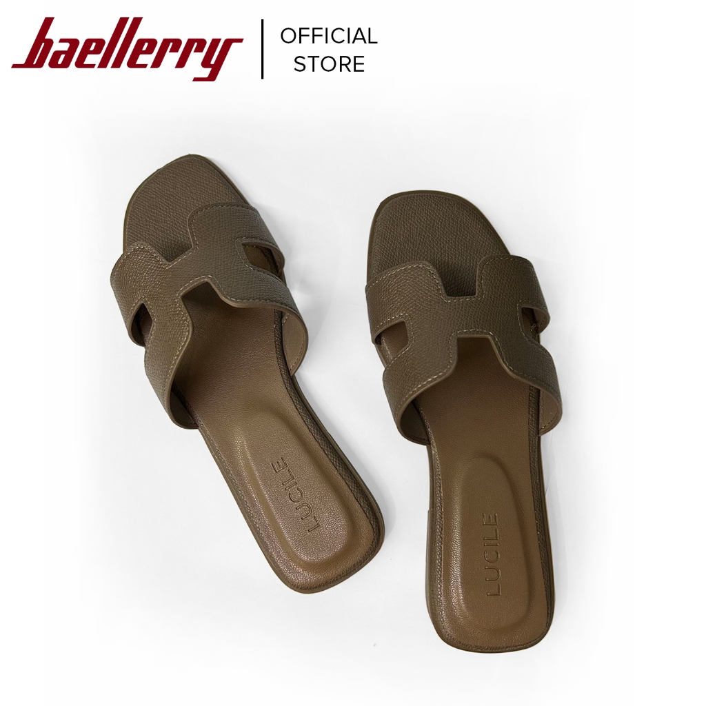 Lucile 666 6 Casual Flats Slip on Leather High Quality Sandals For Women add 1 size for wide feet Shopee Philippines