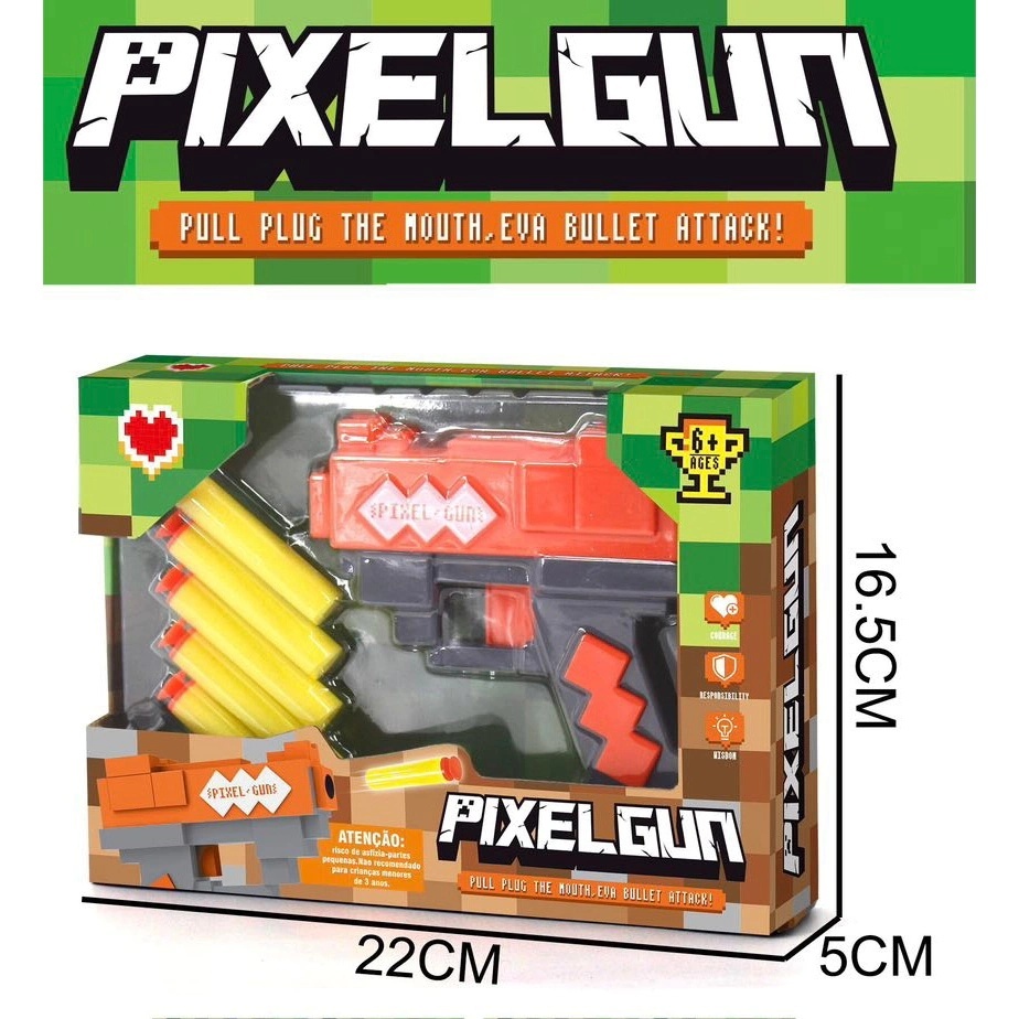 AAKIDS Minecraft Airsoft Gun For Kids With 5 Soft Bullet | Shopee ...