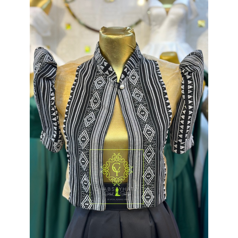 Bolero Modern Filipiniana Ethnic inabel and skirt for graduation oath ...