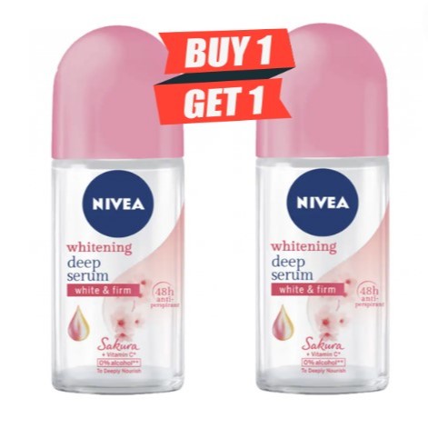 NIVEA Whitening Deep Serum Sakura Deodorant BUY 1 TAKE 1 | Shopee ...