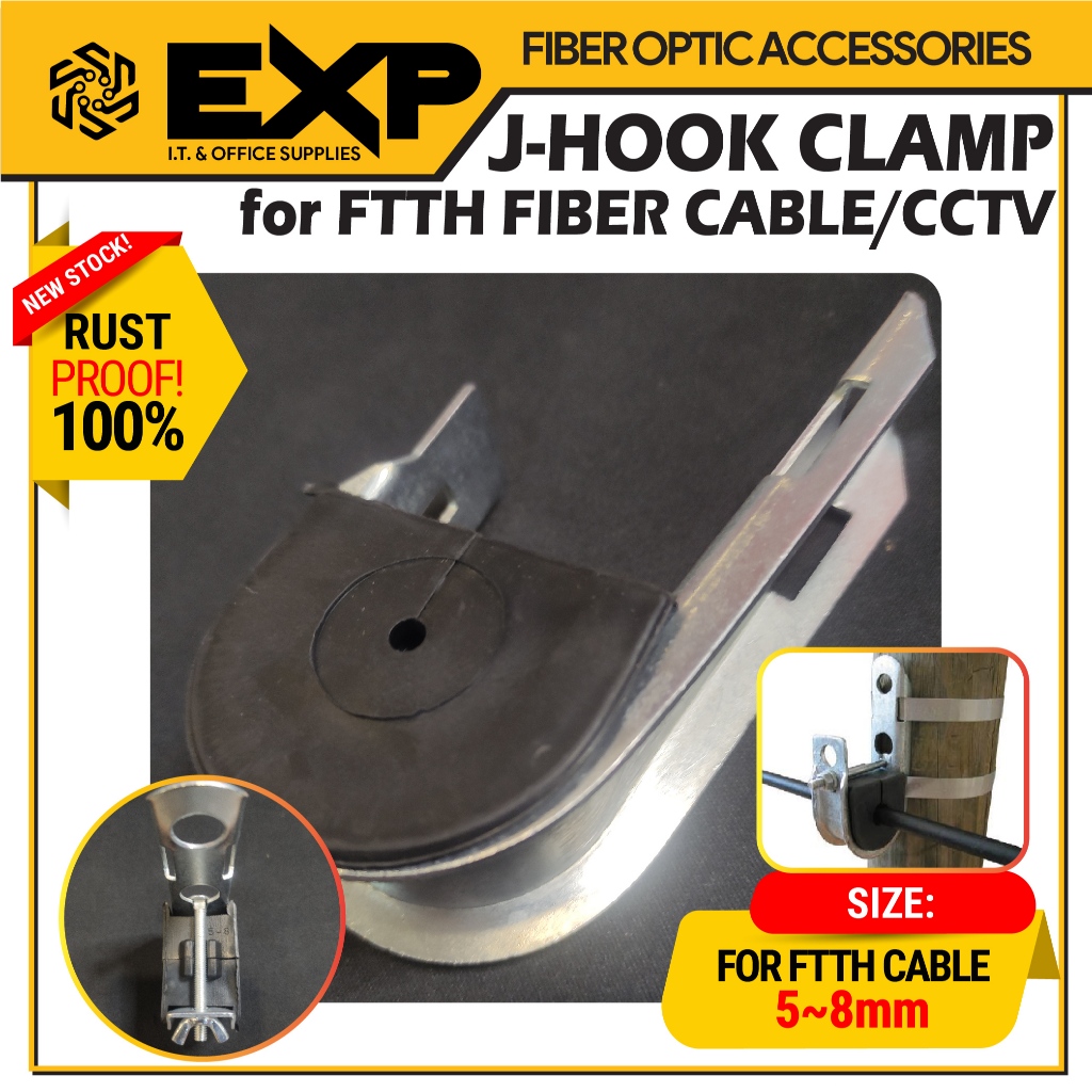 J HOOK CLAMP for FTTH MINI FIGURE 8 UTP CABLE CCTV CABLE Ø58mm