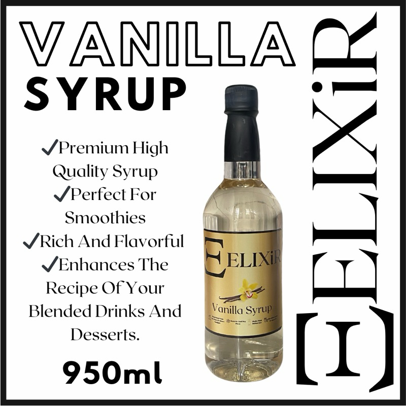Elixir Premium Vanilla Syrup 950 ML | Shopee Philippines