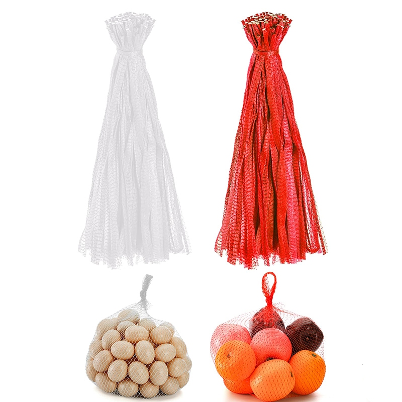 100pcs Reusable Mesh Bags 14Inch Produce Grocery Packing Net Sacks PE ...