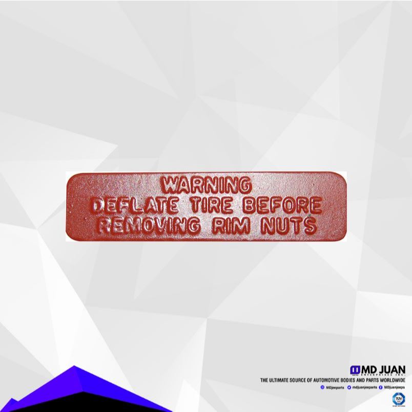 MD Juan - Plate - Warning, Split Rim - (MTR061) | Shopee Philippines